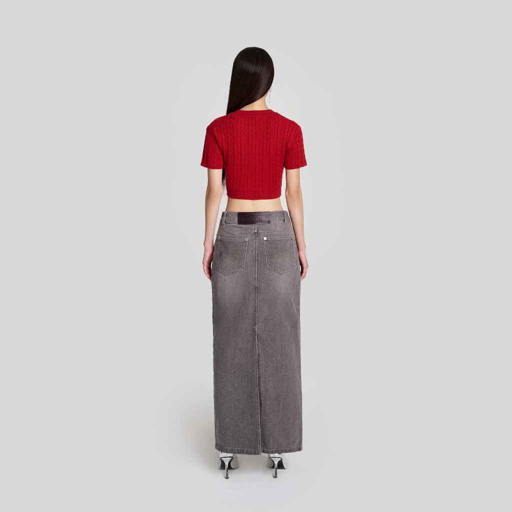 DEAR JOSÉ - Marriott maxi skirt in washed gray denim