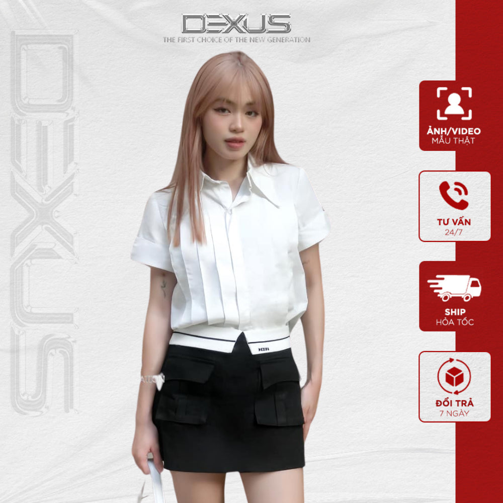 Women's White Pleated Sleeveless Shirt From Super Beautiful, Youthful _DXA100056