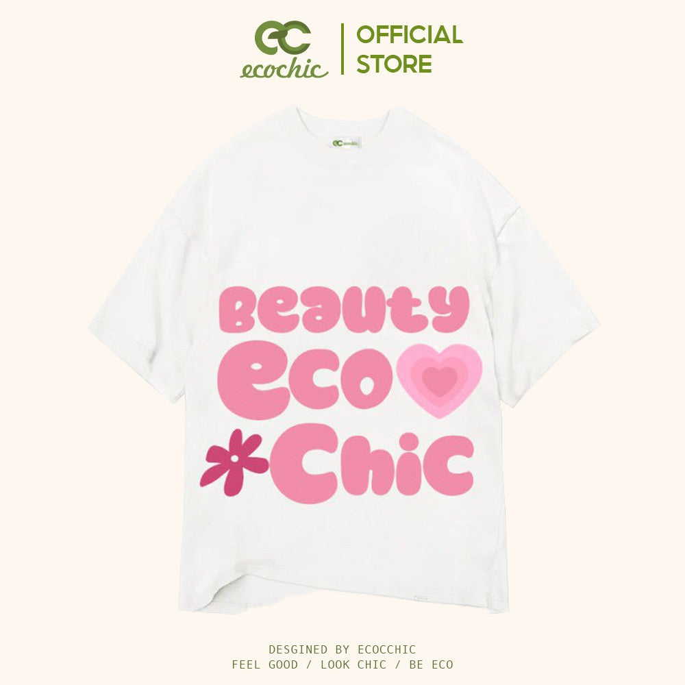 ECOCHIC PINKY WORDS T-Shirt Tee Local Brand Genuine Unisex Loose Form Oversize Premium Cotton 100% B008 