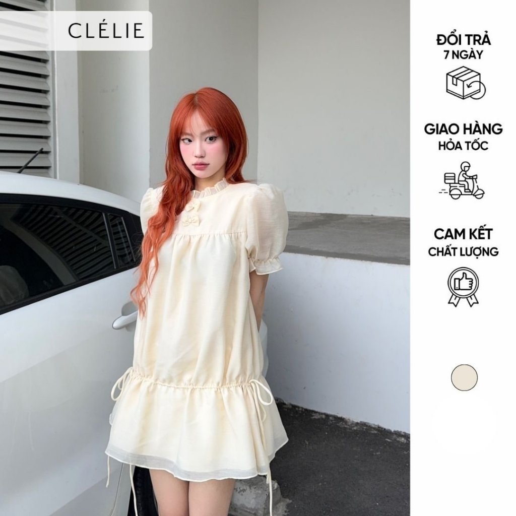 Đầm babydoll xoè nhún rút dây | SANDY DRESS - CLÉLIE