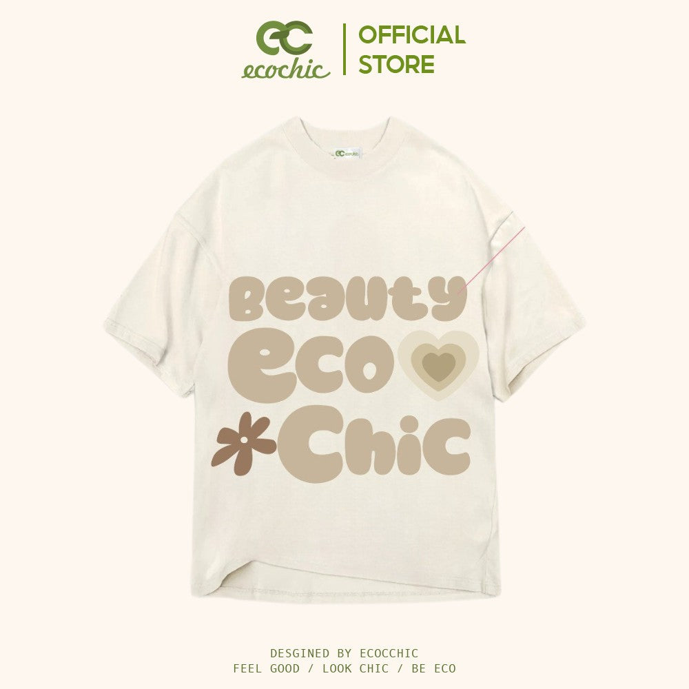 ECOCHIC PINKY WORDS Tee Local Brand Authentic Unisex Oversize Premium Cotton 100% B008