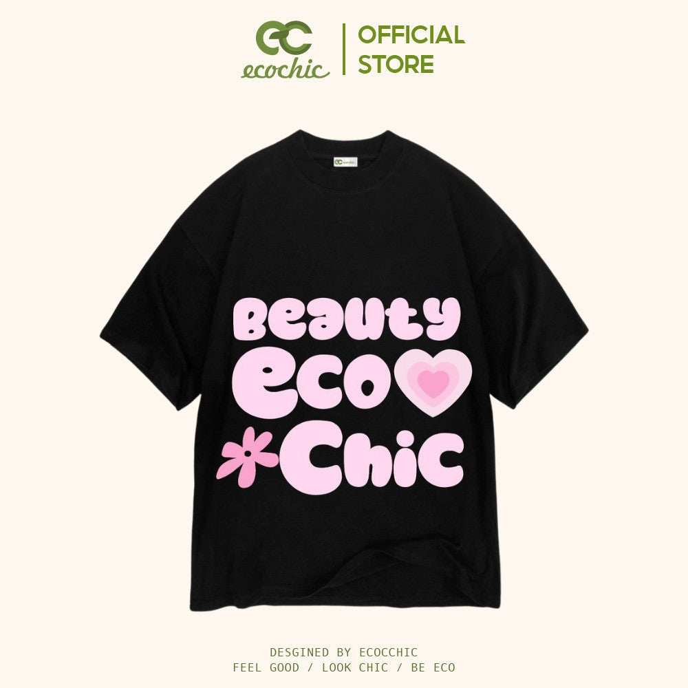 ECOCHIC PINKY WORDS Tee Local Brand Authentic Unisex Oversize Premium Cotton 100% B008