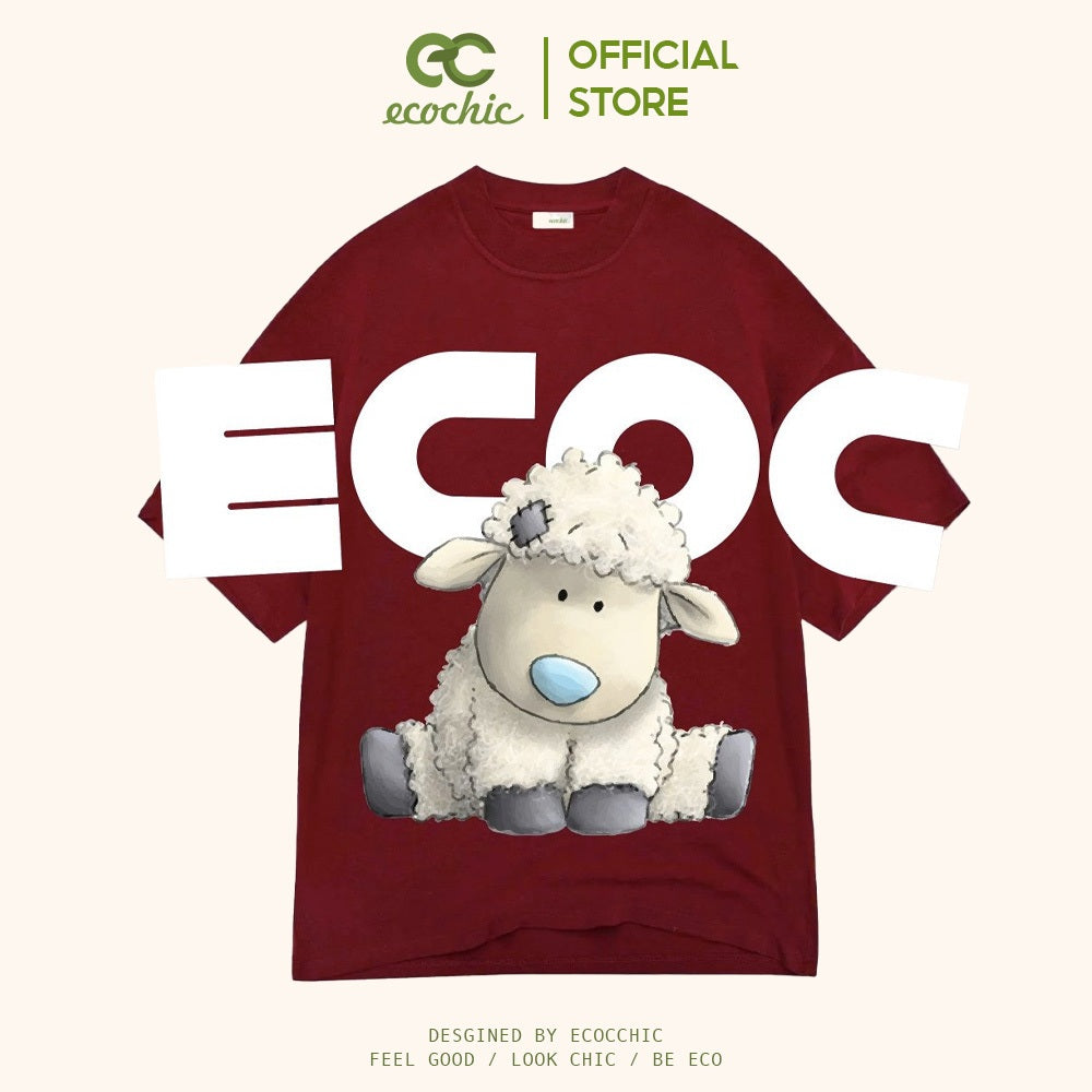 ECOCHIC LAMB T-Shirt Tee Local Brand Genuine Unisex Loose Form Oversize Premium Cotton 100% F589 