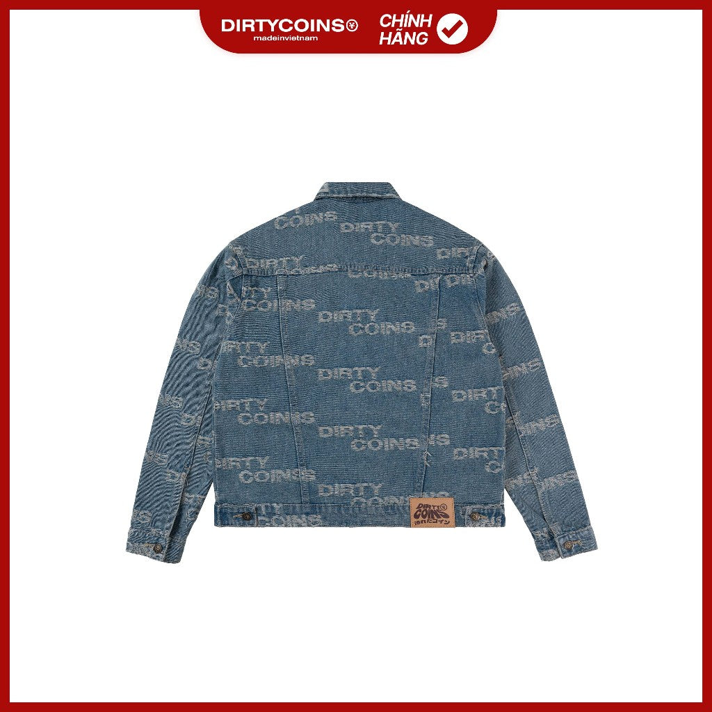 Áo Khoác DirtyCoins Frayed Logos Denim Jacket - Blue Wash