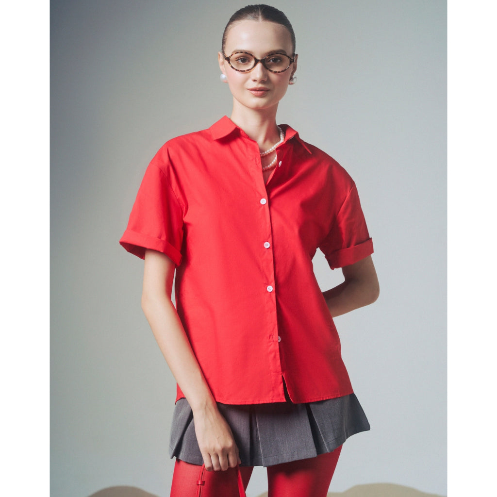 Peftie Red Short Sleeve Shirt | 4211 | Lana Official