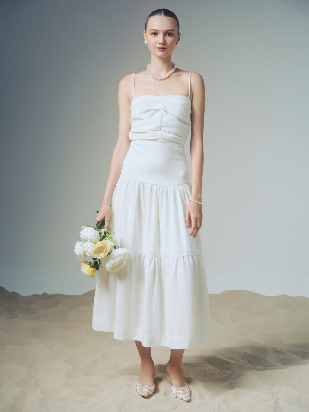 Marcia Linen Design Two-String Dress with Bow at the Back | 4245 | Lana Official