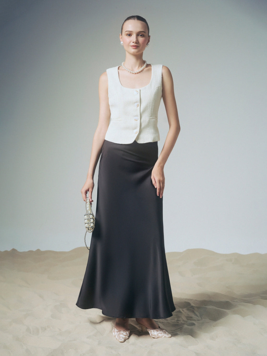 Anaiis Super Long Fishtail Silk Skirt | 4227 |