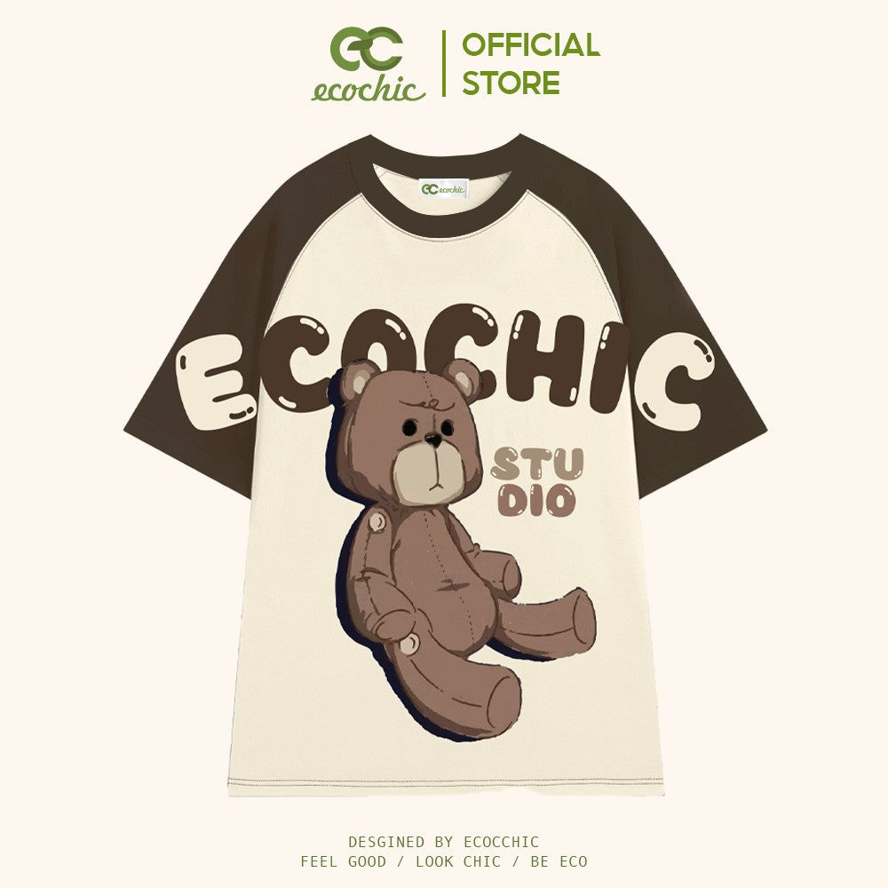 ECOCHIC TEDDY SENSELESS T-Shirt Tee Local Brand Genuine Unisex Loose Form Oversize Premium Cotton 100% B011 