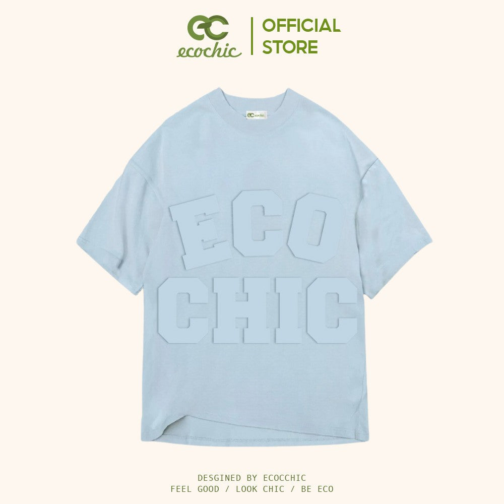 ECOCHIC EMBOSSED WORD TEE Local Brand Genuine Unisex Loose Form Oversize Premium Cotton 100% B021 