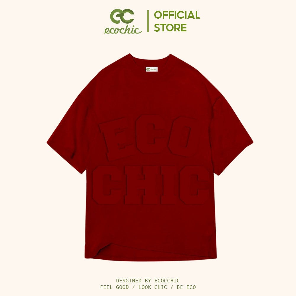 Áo Phông ECOCHIC EMBOSSED WORD TEE Local Brand Chính Hãng Unisex Form Rộng Oversize Premium Cotton 100% B021