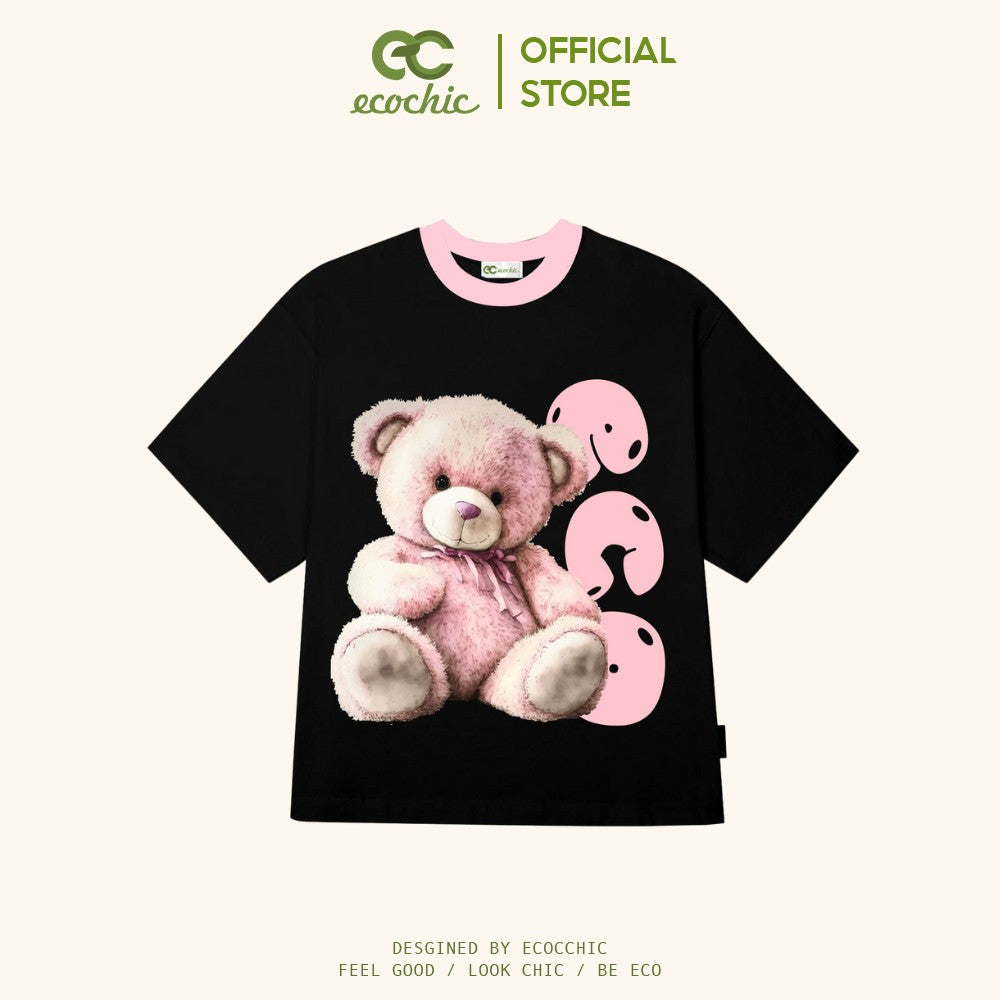 ECOCHIC PINK TED BOXY T-Shirt Tee Local Brand Genuine Unisex Loose Form Oversize Premium Cotton 100% B025 