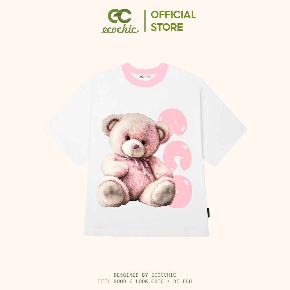 ECOCHIC PINK TED BOXY T-Shirt Tee Local Brand Genuine Unisex Loose Form Oversize Premium Cotton 100% B025 