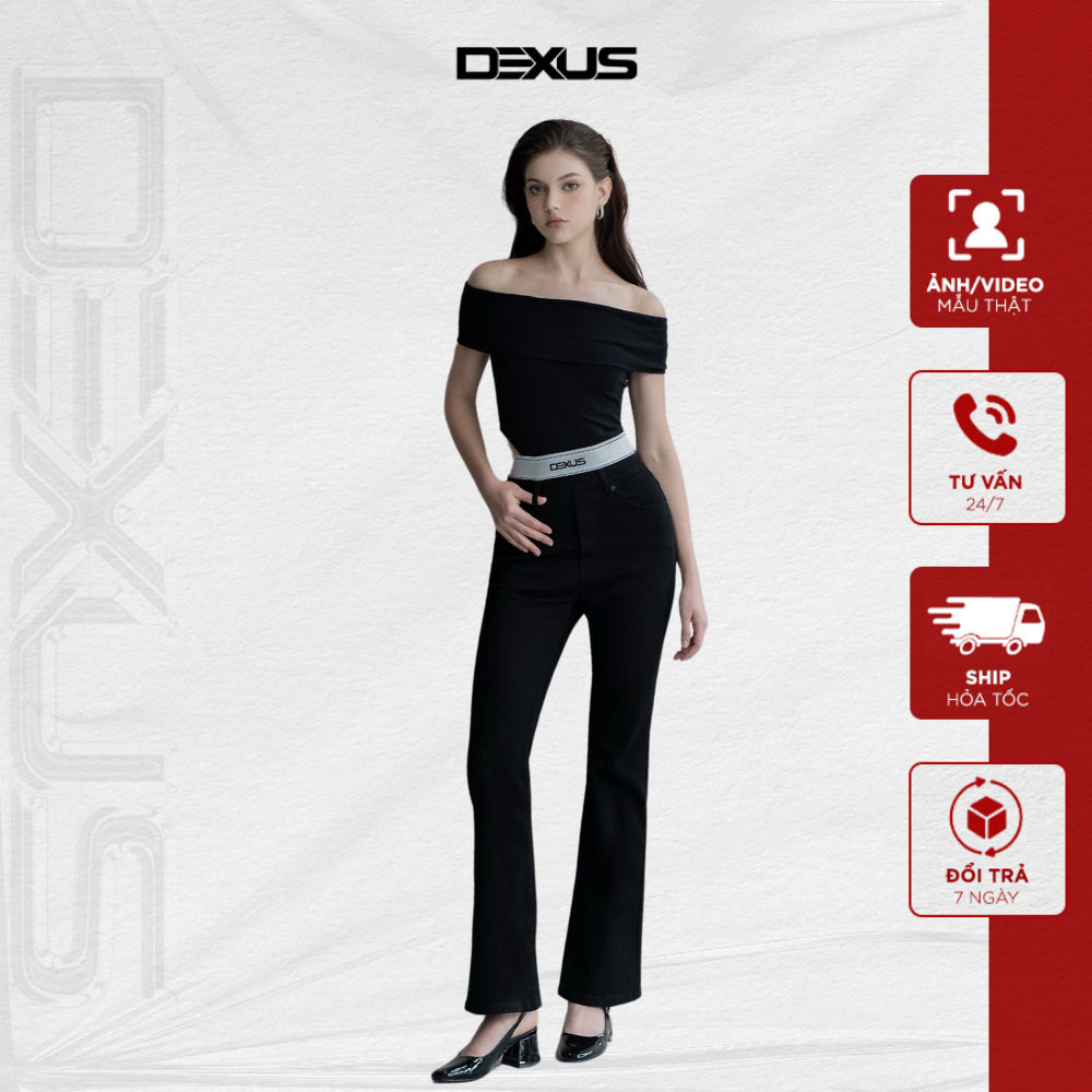 Quần Jean/ Bò Loe Đen Nữ BASIC DEXUS PANT  _DXQ110016