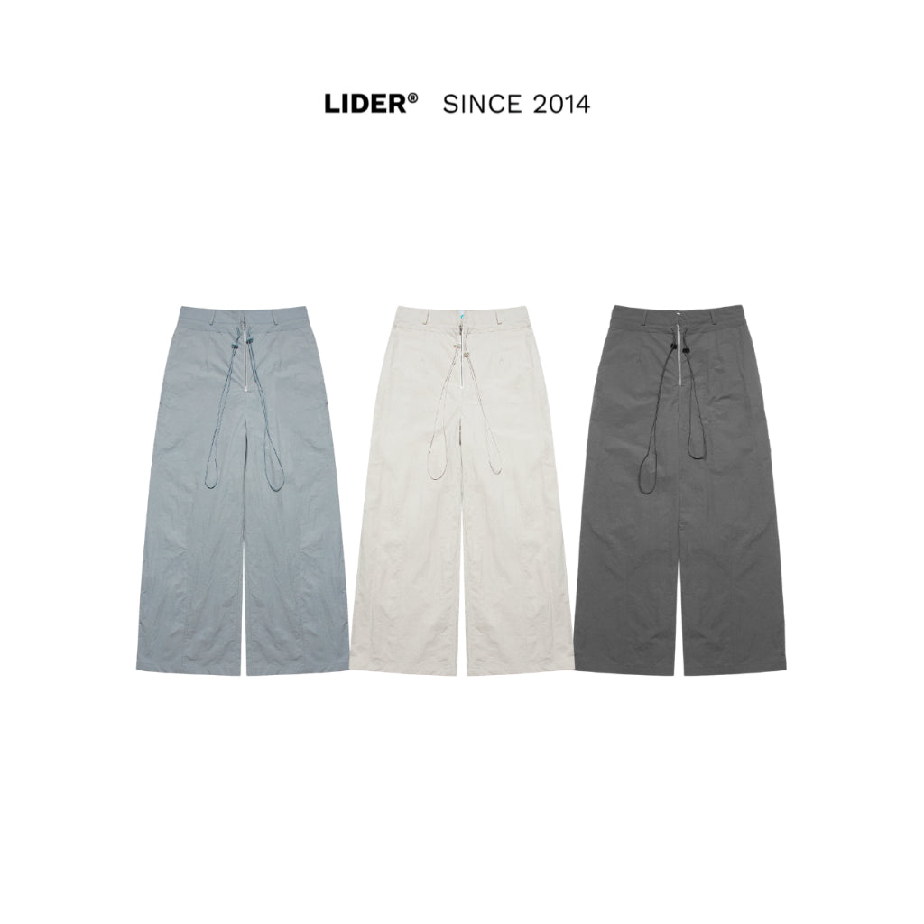 LIDER HALO PARACHUTE PANTS Unisex Wide Leg Parachute Pants - Cream/ Baby Blue/ Smoke