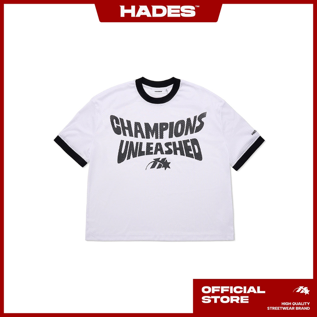 UNISEX HADES WHITE MESH MESH TEE SLEEVED SHIRT - GENUINE HADES BRAND