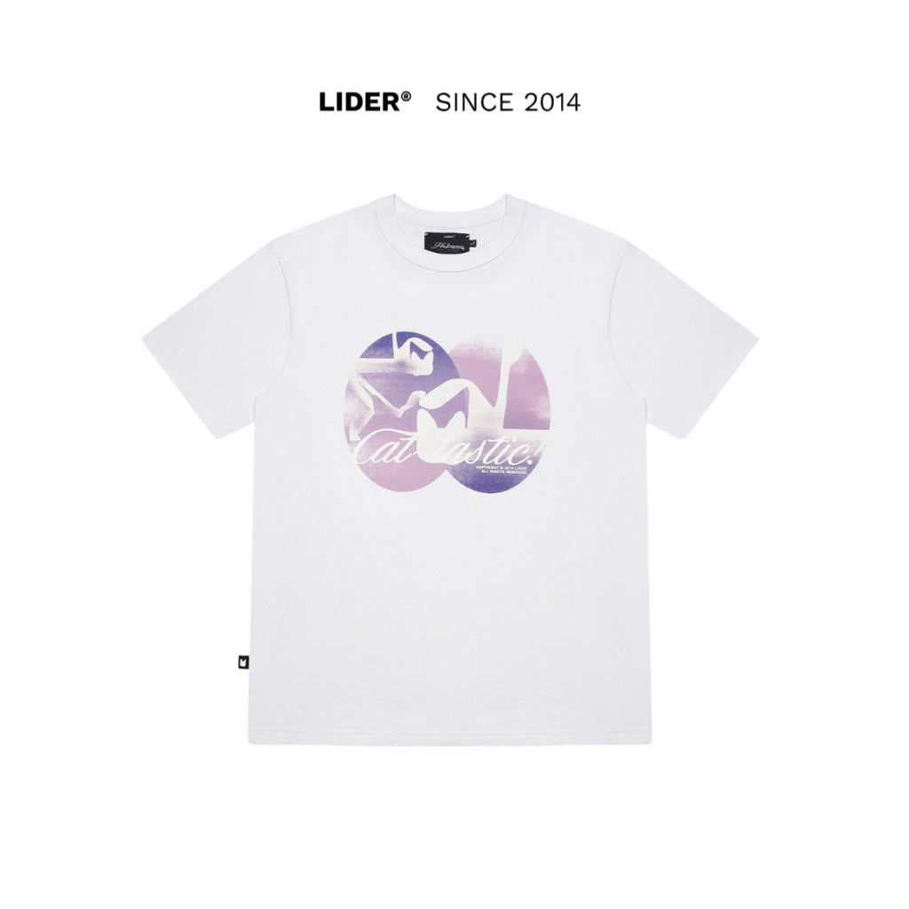 Unisex LIDER Lilac Meow Tee, Cropped/Oversized Cotton