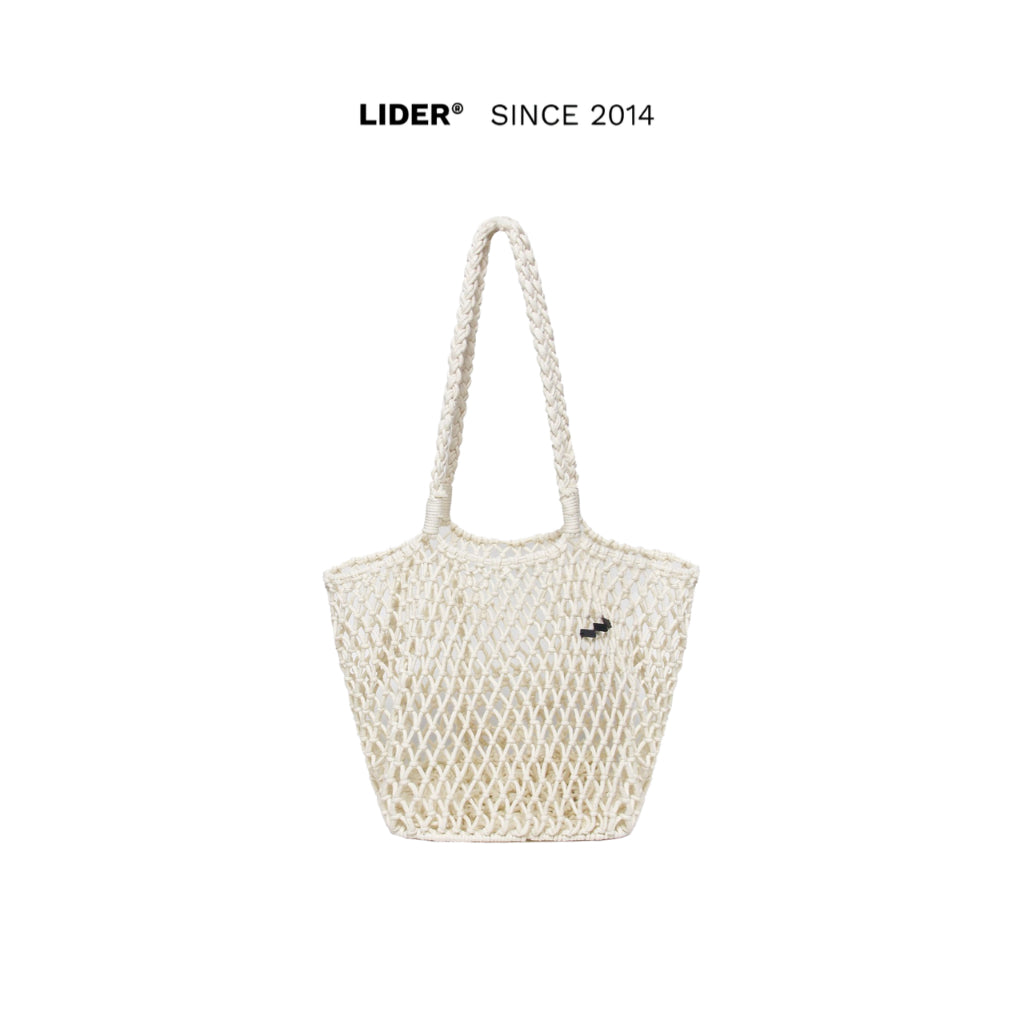 LIDER BOUJEE CROCHET NET TOTE BAG - White/Black