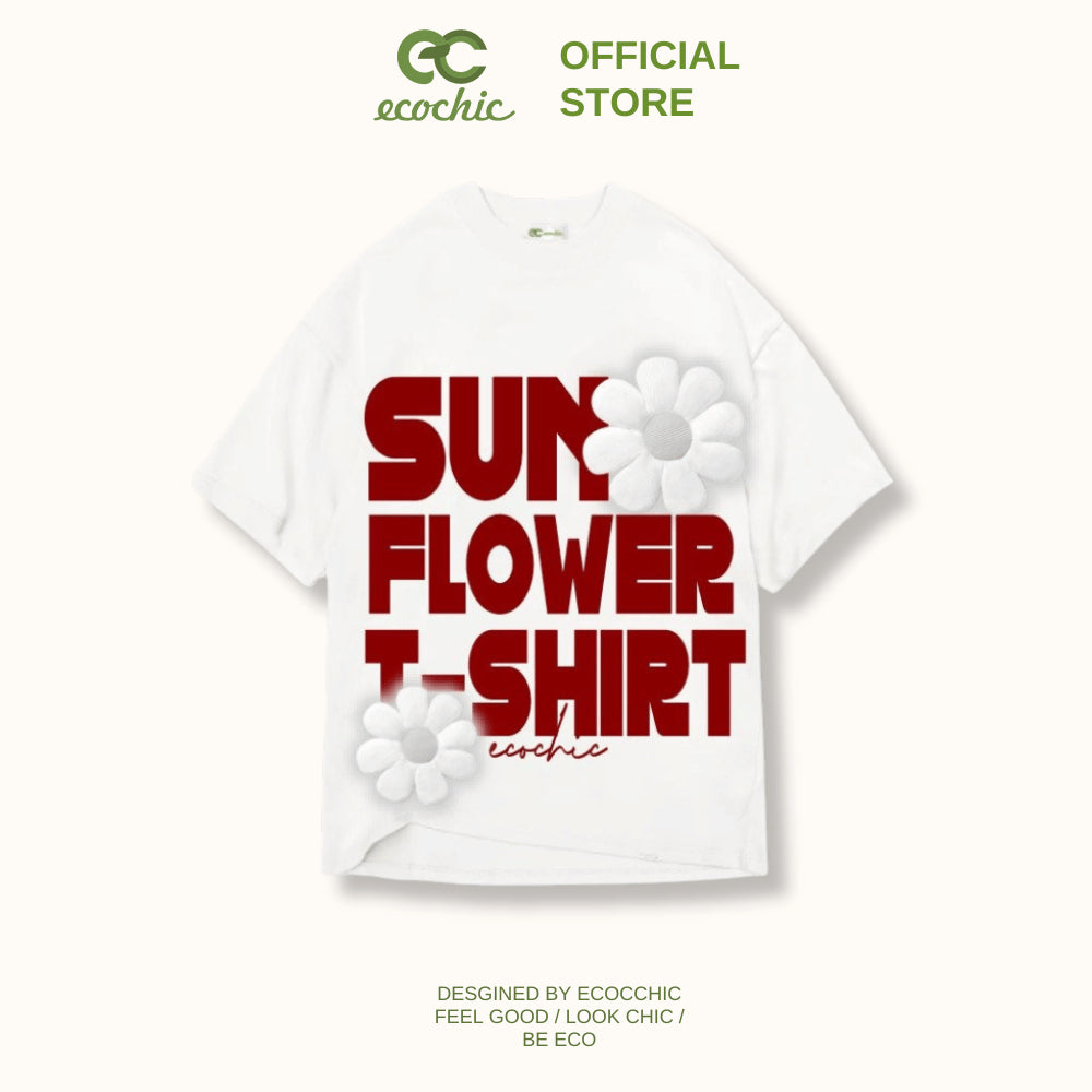 ECOCHIC SUNFLOWER TEE ESSENTIALS Local Brand Genuine Unisex Loose Form Oversize Premium Cotton 100% B035 