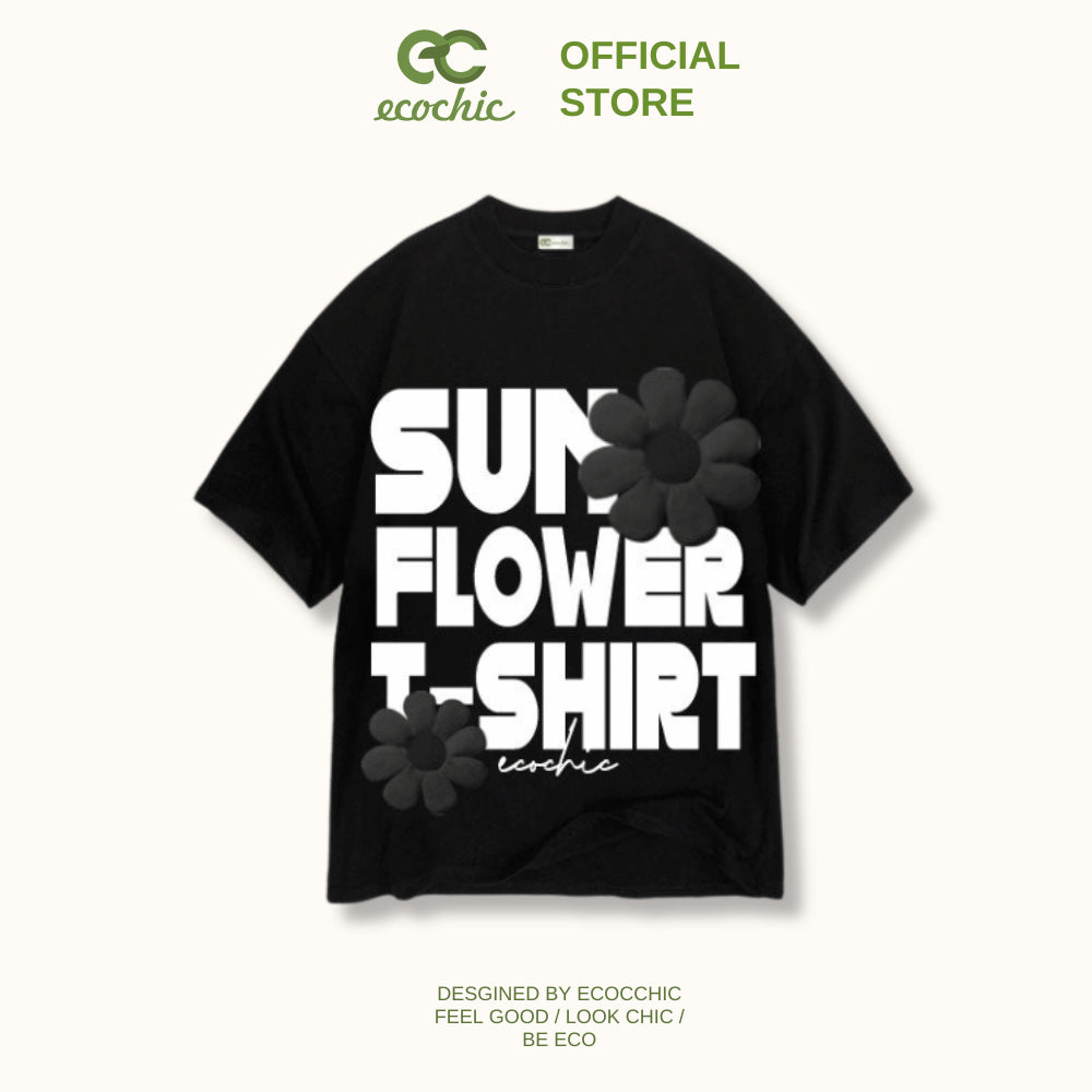 ECOCHIC SUNFLOWER TEE ESSENTIALS Local Brand Genuine Unisex Loose Form Oversize Premium Cotton 100% B035 