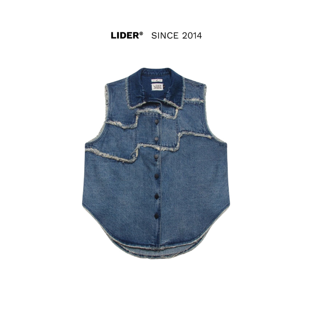 Unisex Gilet Jeans LIDER Ldj Denim Gilet