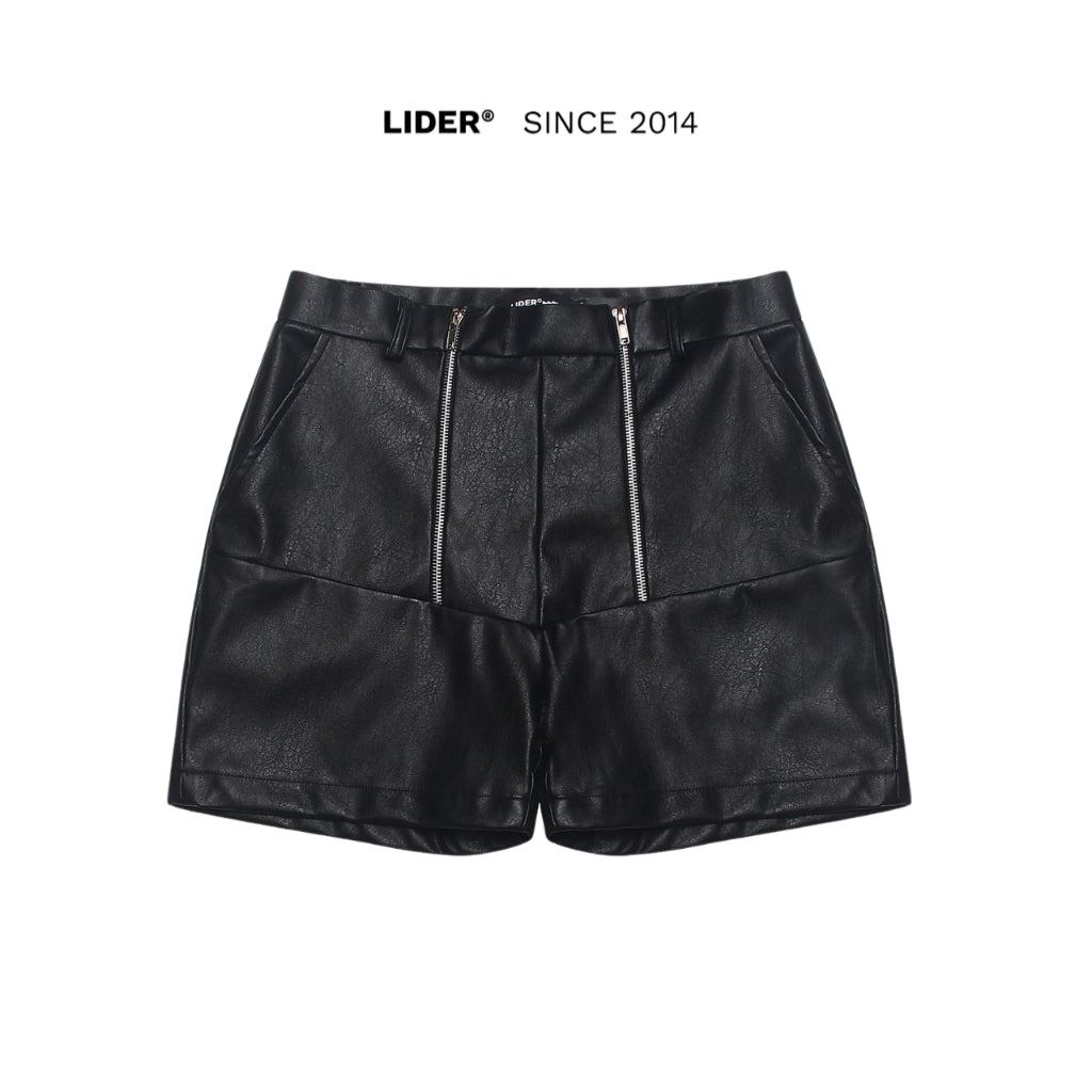 LIDER 2-SHOT LEATHER SHORTS - Black