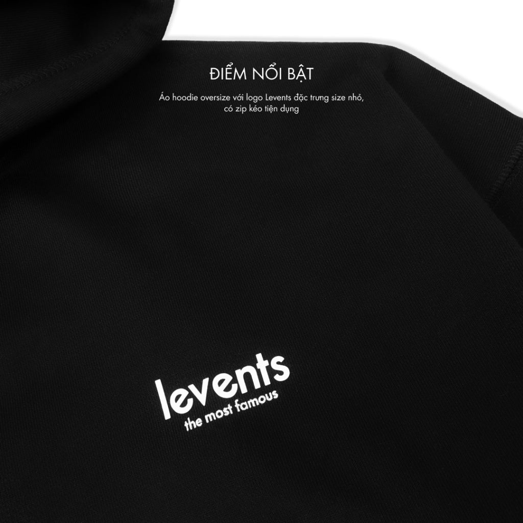 Áo Hoodie Zipper Levents Mini Logo/ Black