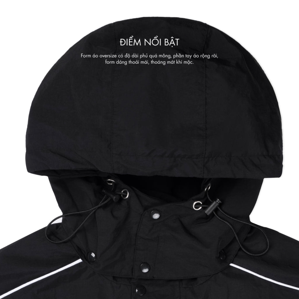 Áo Khoác Levents Classic Wrinkle Nylon Line Hood Jacket/ Black