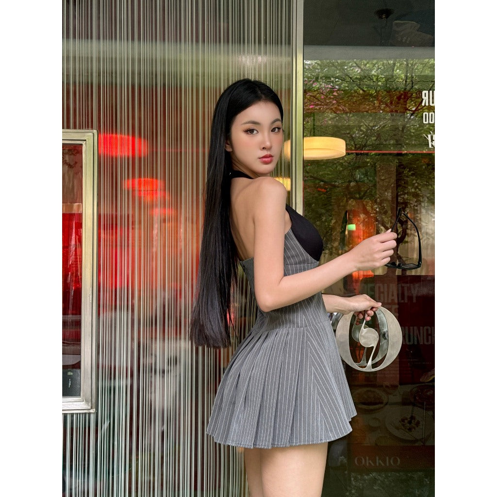 ONONMADE Váy Đầm Mùa Hè Kẻ Sọc Xếp Ly EverLy Mini Dress.