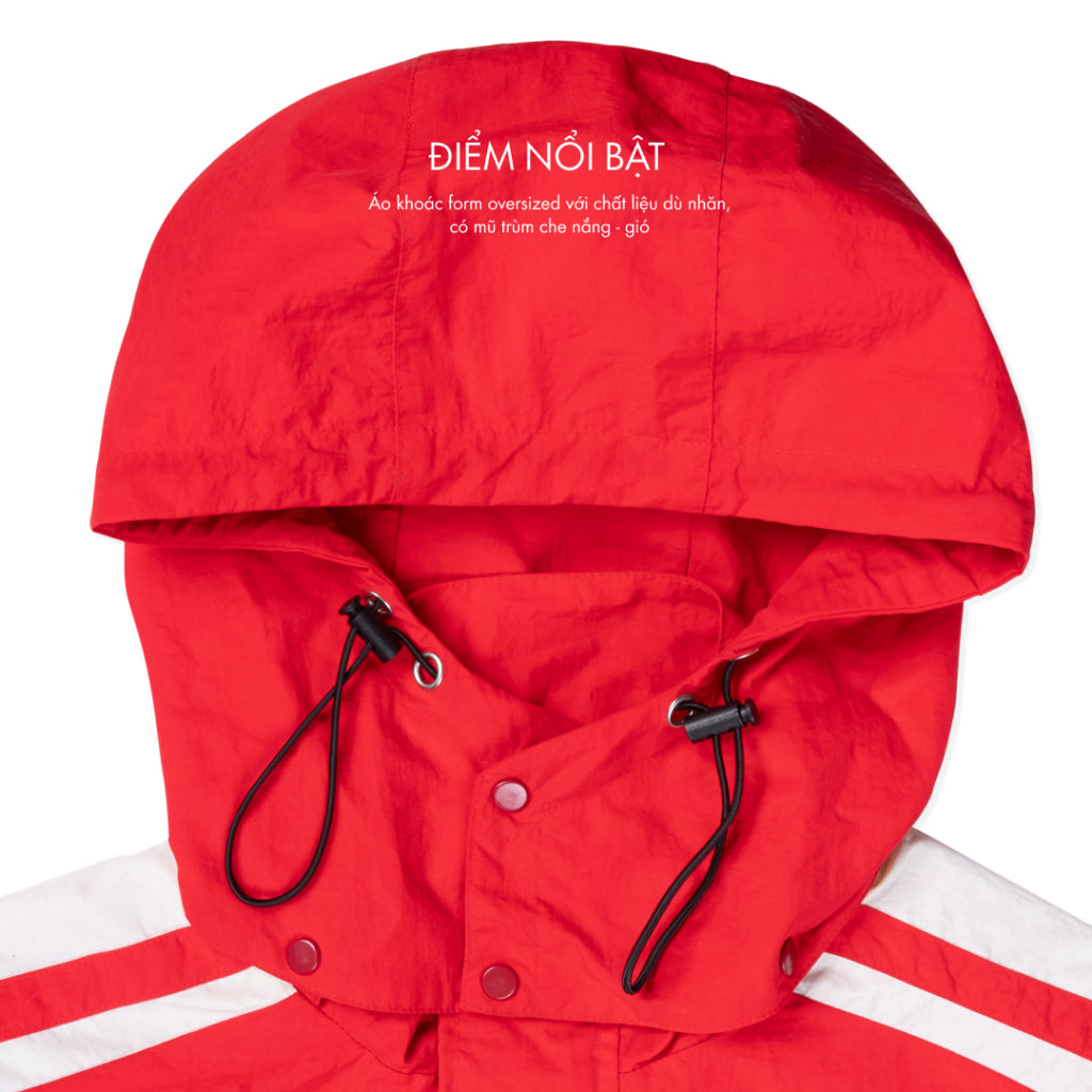 Levents Classic 2Tone Wrinkle Nylon Hood Jacket/ Red