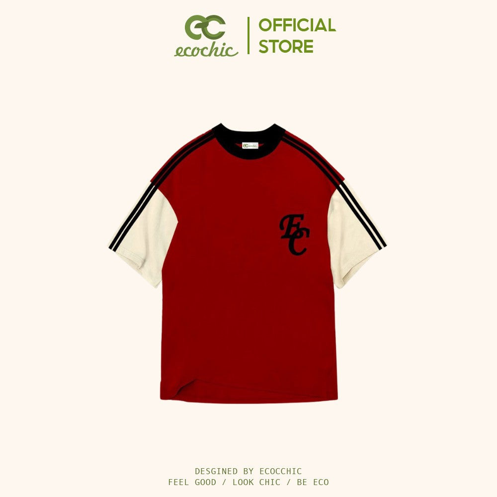 ECOCHIC MIX COLOR TEE Local Brand Genuine Unisex Loose Form Oversize Premium Cotton 100% B038 
