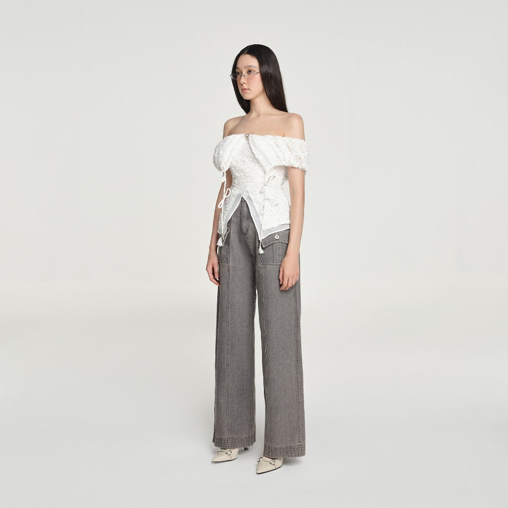 DEAR JOSÉ - Vegas straight-leg pants in gray denim