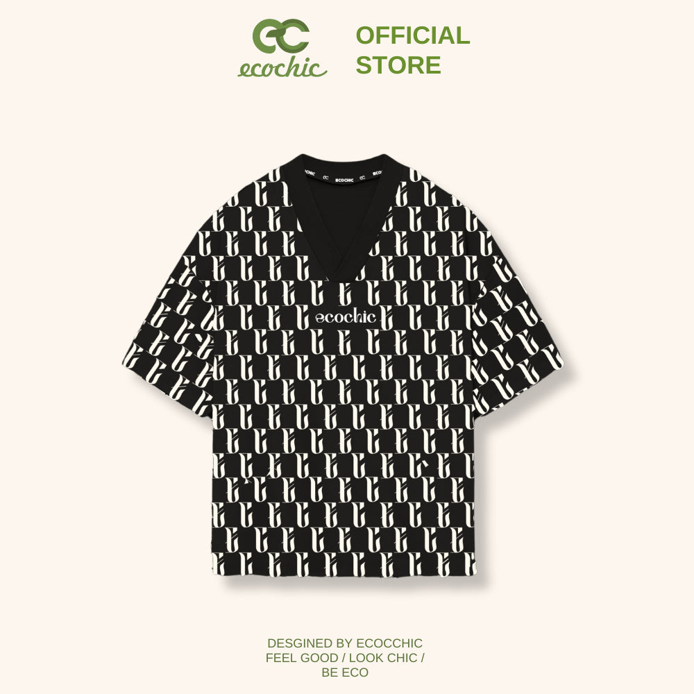 ECOCHIC EC MONOGRAM TEE ESSENTIALS Local Brand Genuine Unisex Loose Form Oversize Premium Cotton 100% B033