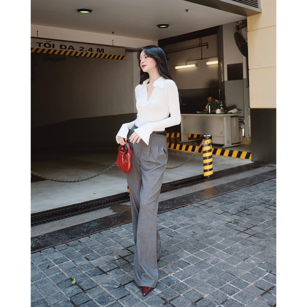 HUONG BOUTIQUE pleated straight-leg pants HBQ104