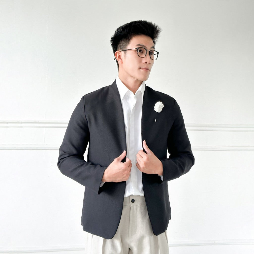 BLANKESPACE Áo Vest Statue Blazer Form Xuông Vải Cotton Sợi Chéo Không Nhăn