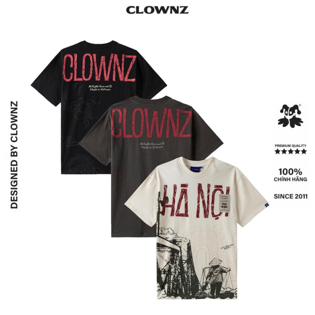 Plain, short-sleeved T-shirt from local brand ClownZ Hanoi, wide-form cotton round neck t-shirt for men and women in many colors