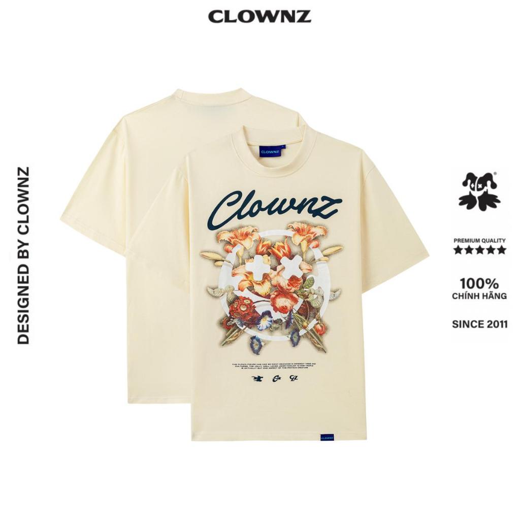 Áo phông ClownZ Floral T-shirt form rộng áo đẹp tay lỡ cổ tròn cotton 100% cao cấp áo thun nam nữ