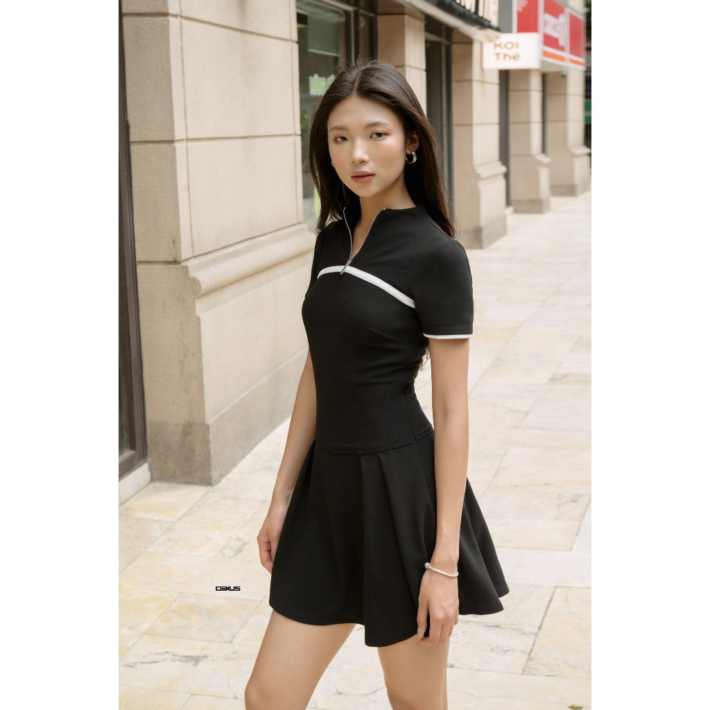 Đầm/ váy đen ôm xòe nữ   phong cách basic thanh lịch ROSIE DRESS_DXV150016