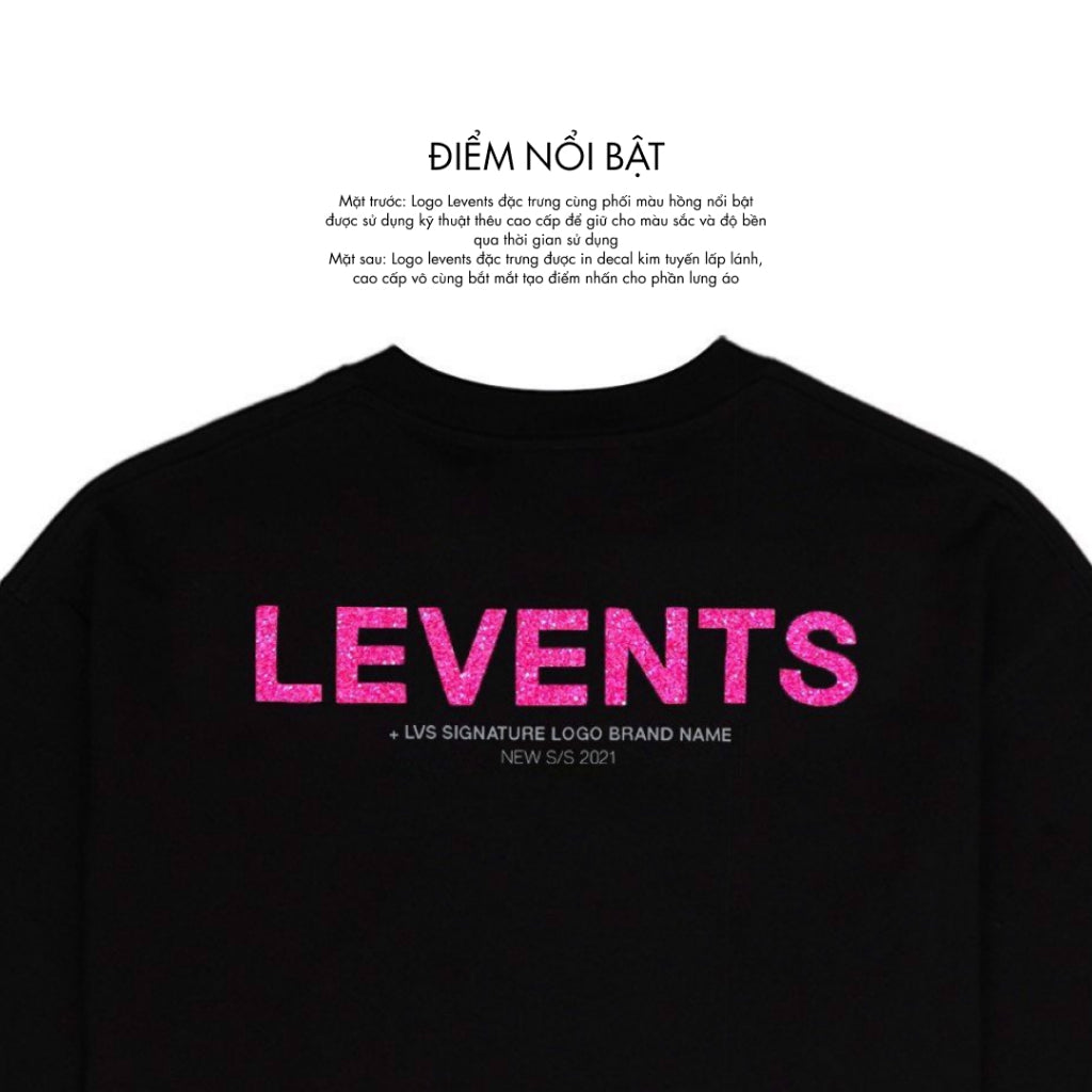 Áo Thun Levents XL Logo Lấp lánh/ Black