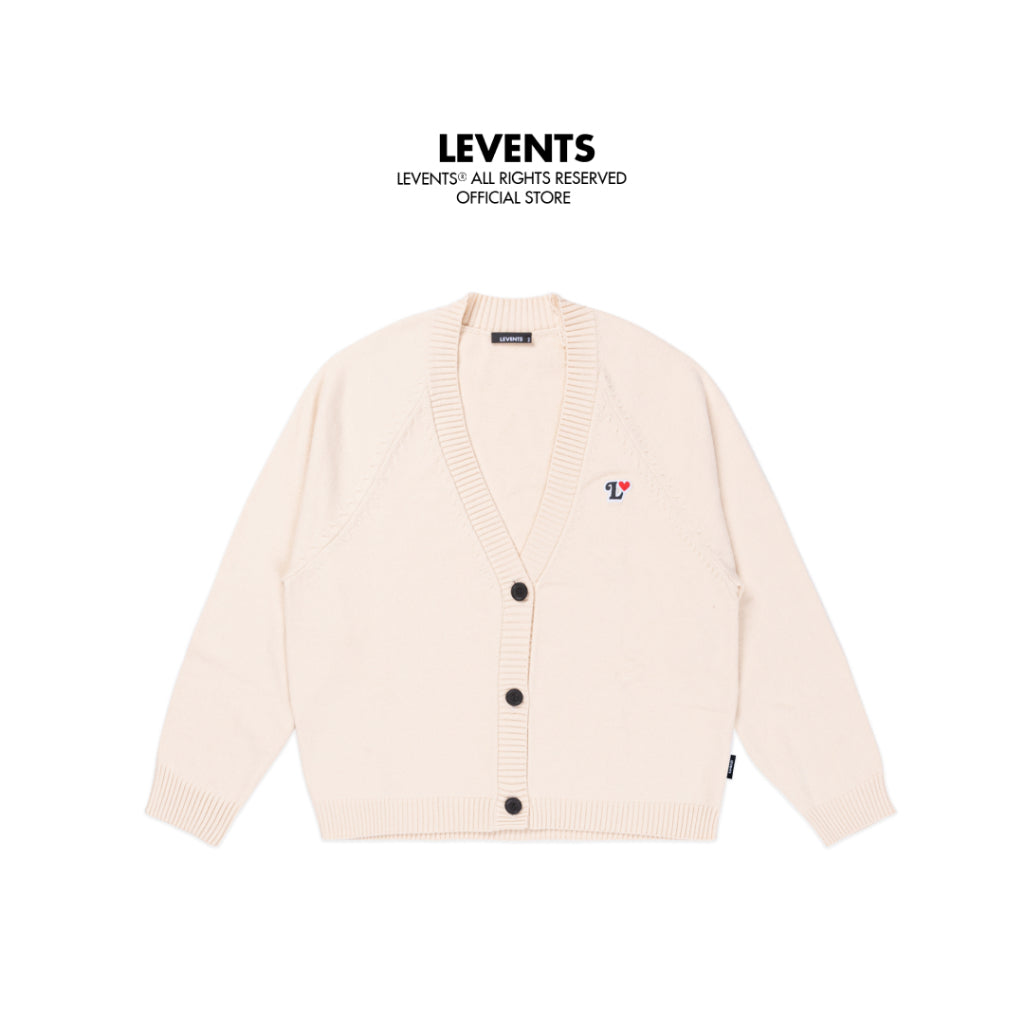 Levents Heart Knit/ Cream Wool Cardigan