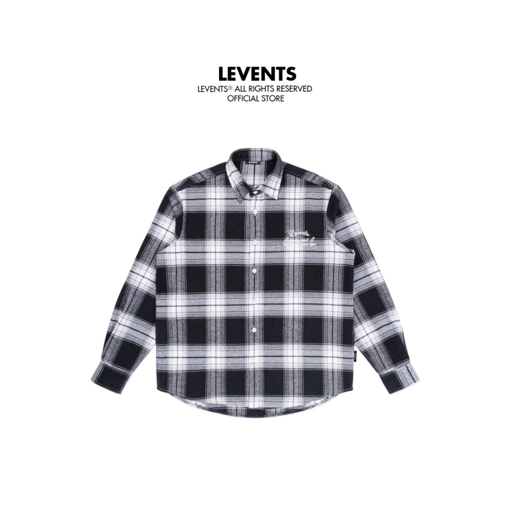 Levents Flannel Checked Shirt Long Sleeve/ Black