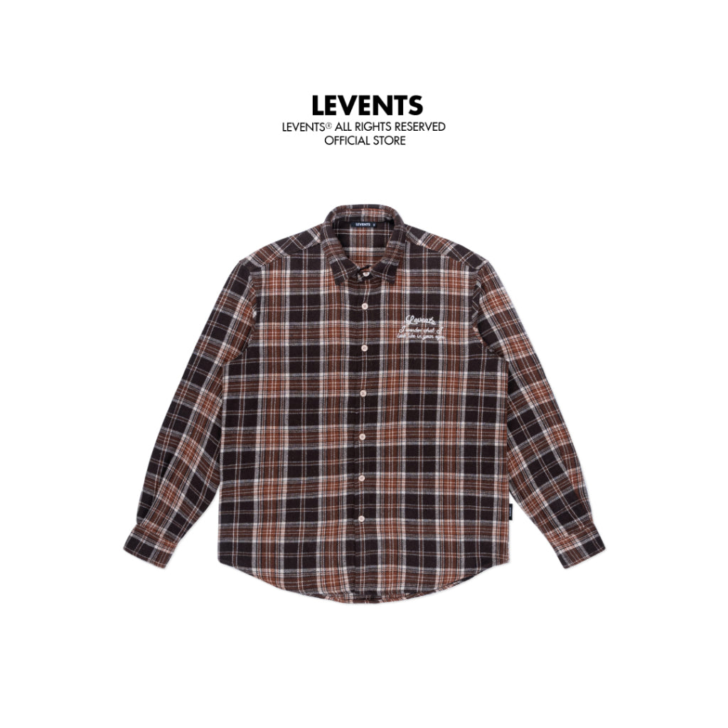 Levents Flannel Checked Shirt Long Sleeve/ Brown