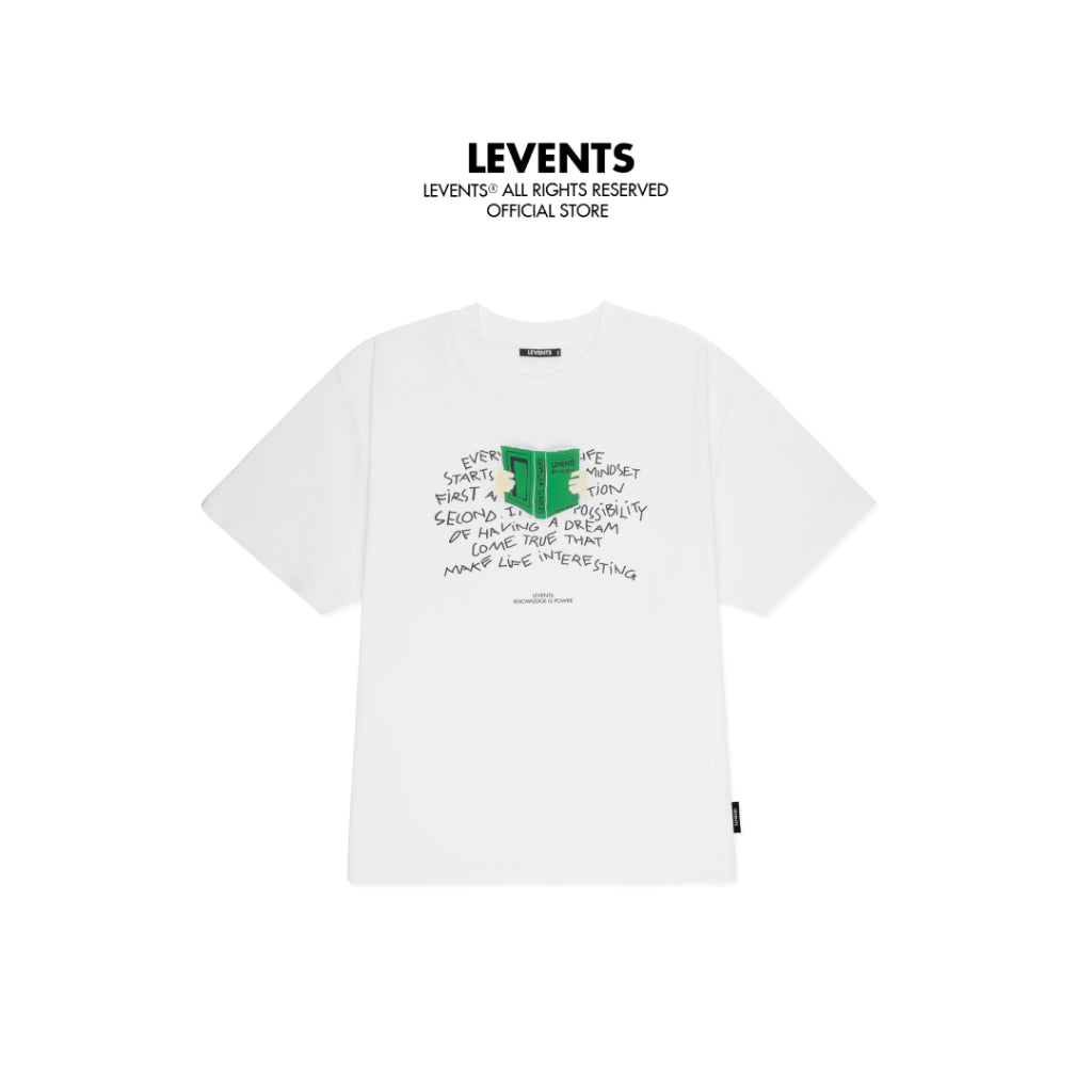 Boxy Levents Book T-shirt/ White