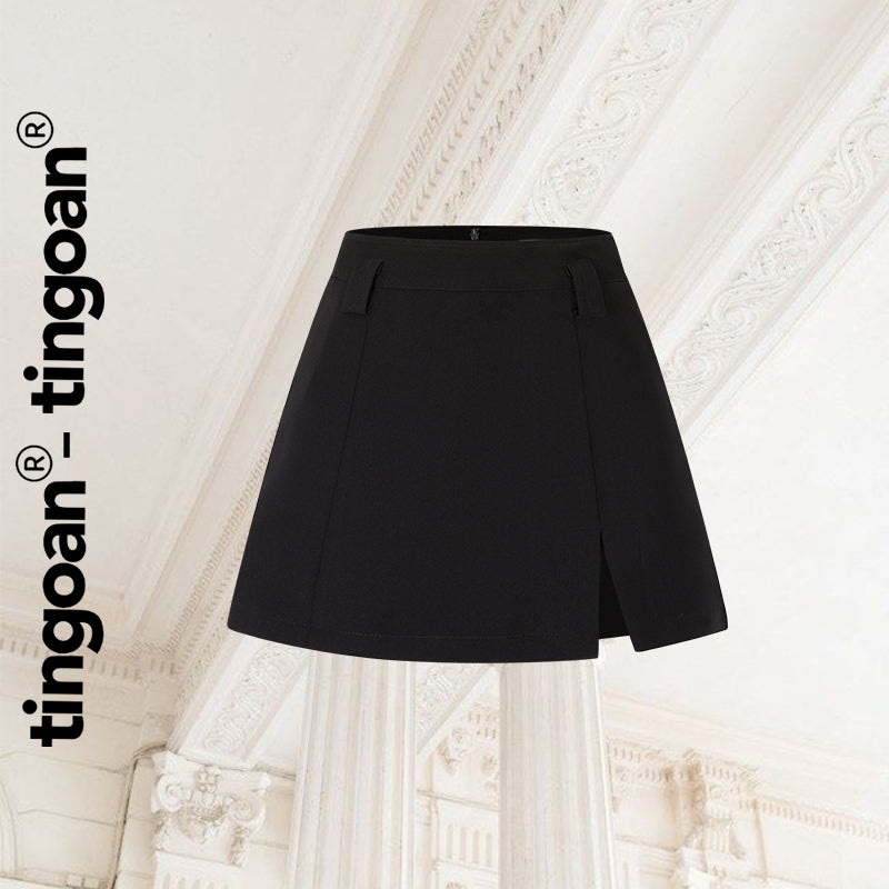 TINGOAN® - Chân váy ngắn cạp cao xẻ váy CAREY SKIRT/BL