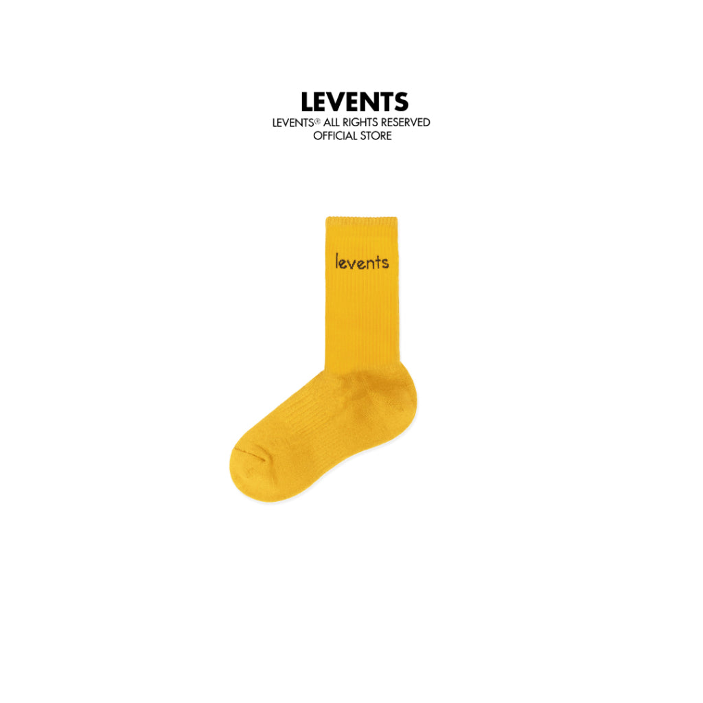 Levents Quote Socks/ Yellow