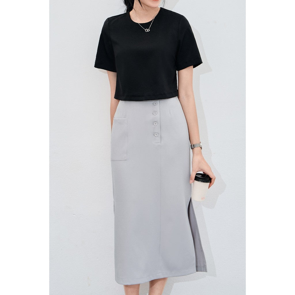 VIEN TRAN Buttoned Skirt with Flared Pockets V62I23H002