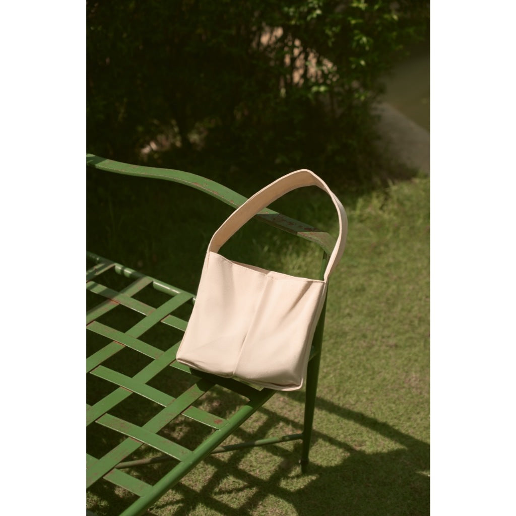 LIBÉ WORKSHOP - Small creamy white plain canvas tote bag