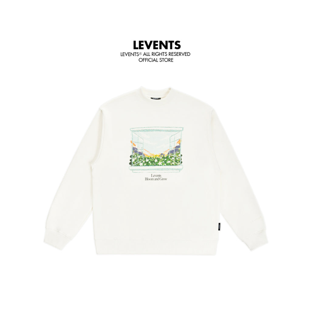 Levents Flowers Window/ Cream Sweater