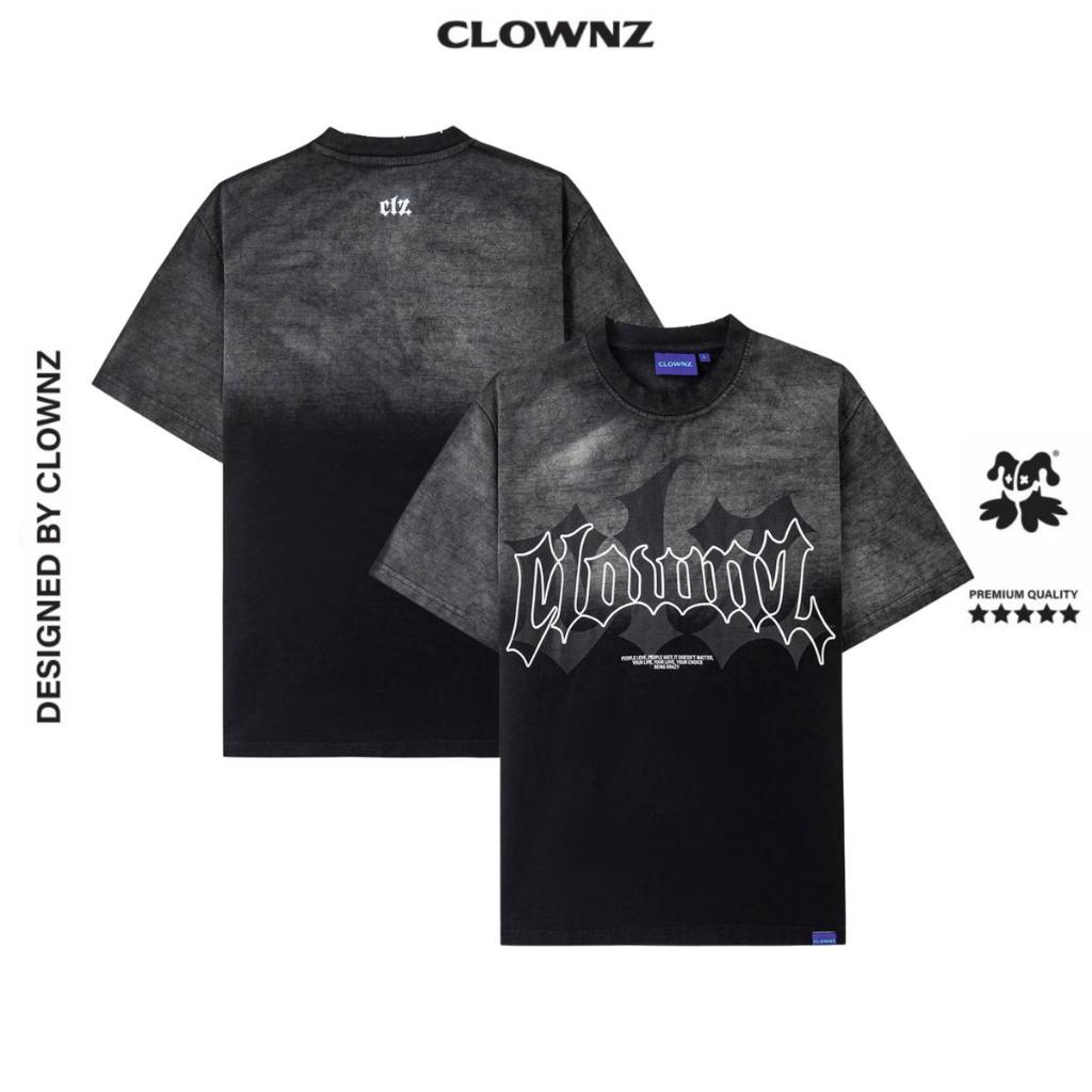 [TẶNG TÚI TOTE] Áo phông ClownZ Wash Line Gothic Logo cổ tròn cotton cao cấp áo thun nam nữ unisex