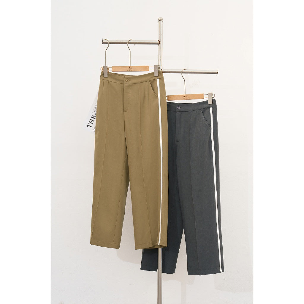 Straight-Leg Pants Office Women's Canvas Pants Basic Color Easy to Coordinate Clothes VIENNE TRAN V64T24Q002