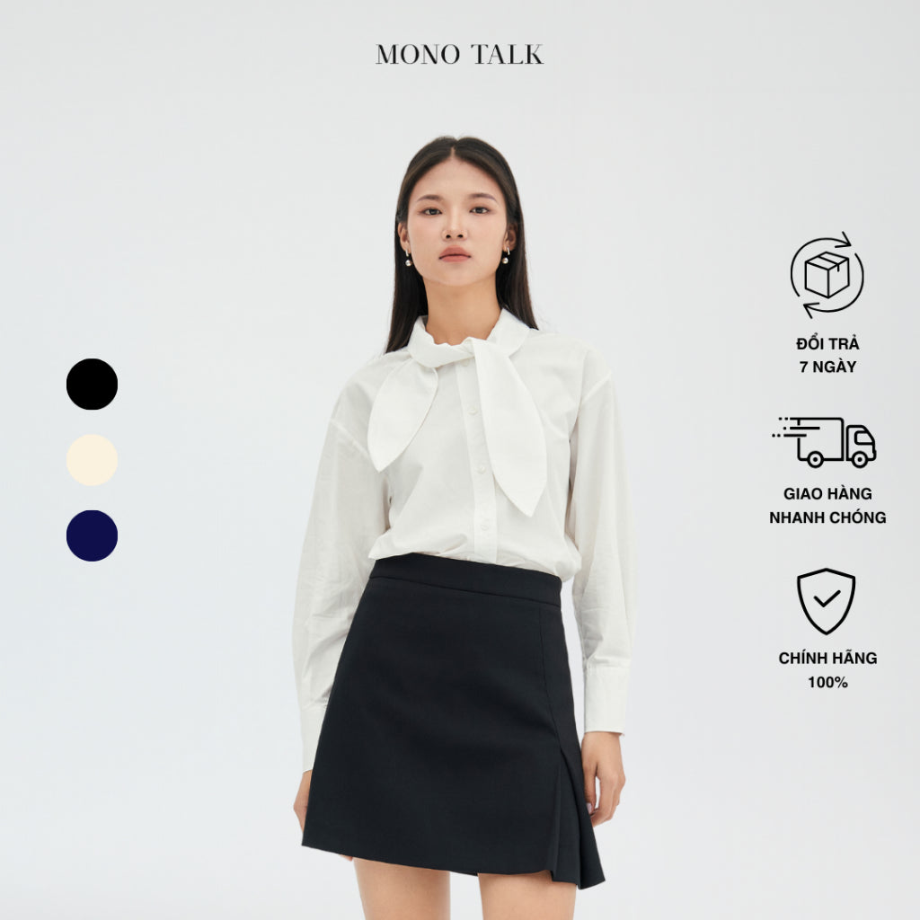 High-waisted A-line tweed mini skirt with lining_MONO TALK_MOF23W-B20002TK